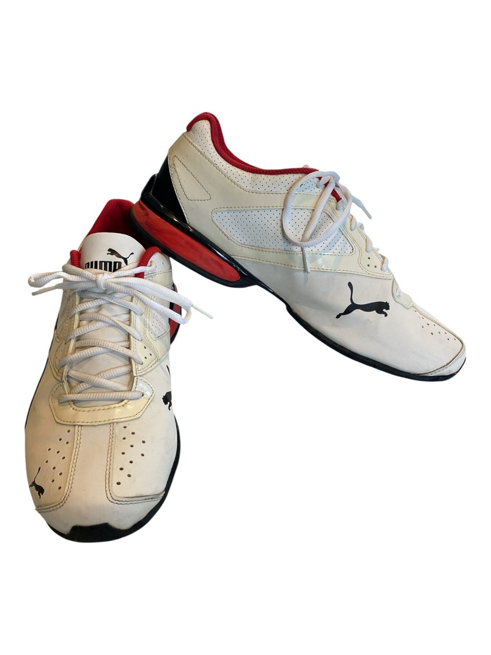 Men’s Puma Tazon 6 Sneakers. Nice! Wht, Blk, Red Sz. 12